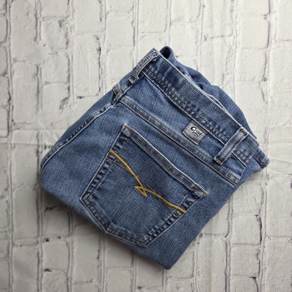 Cruel Girl Size 9 Low Rise Slim Fit Denim Blue Jeans Regular Logo Patch